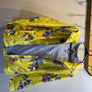 Yellow Floral Joules Rain jacket size youth 11-12